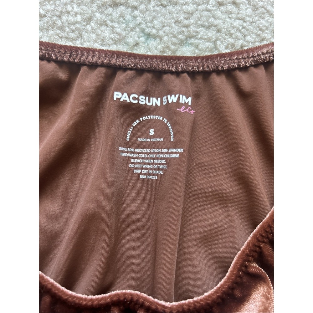 PacSun Eco Brown Velvet California Scoop High-Cut Bikini Set | S | NWT 🤎✨ - Picture 6 of 8